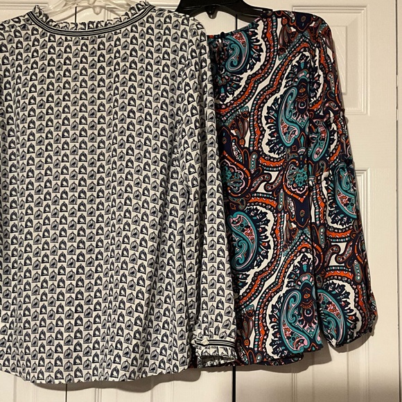 SET of 2 Talbots Womens Blouses Tops Tunics Bird - Picture 4 of 13